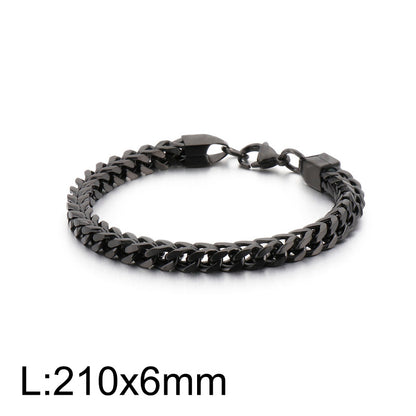 Simple Style Solid Color Titanium Steel Plating Chain 18K Gold Plated Men'S Bracelets