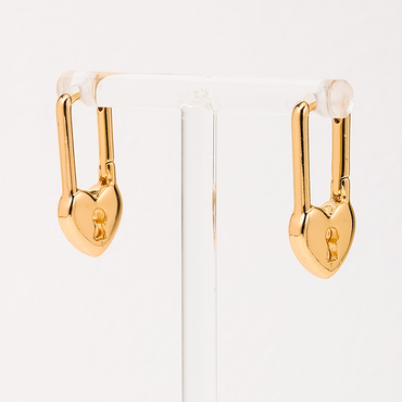 1 Piece Ig Style Simple Style Lock Three-dimensional Alloy Huggie Earrings