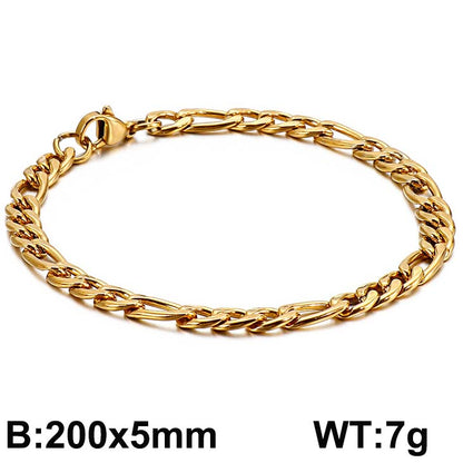 1 Piece Hip-hop Round Stainless Steel Bracelets