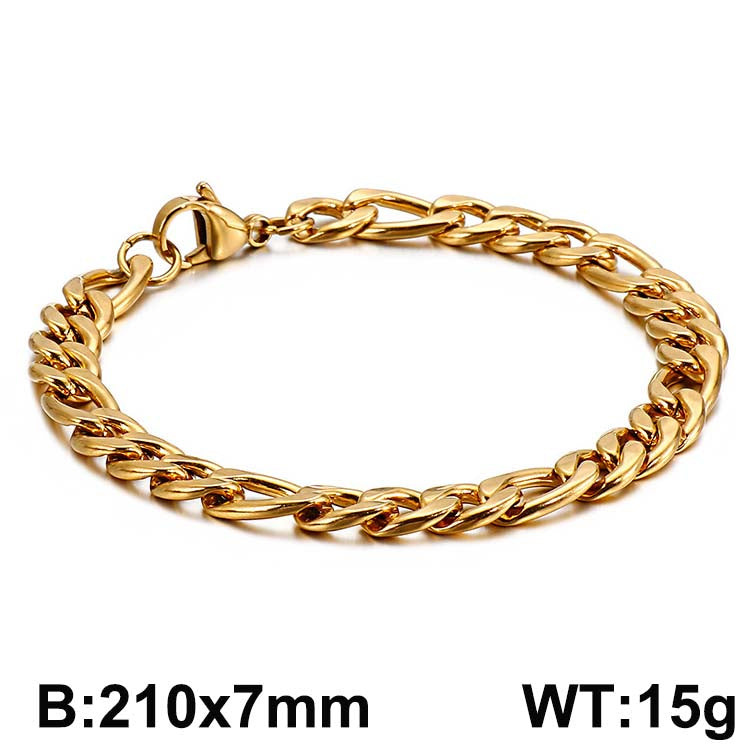 1 Piece Hip-hop Round Stainless Steel Bracelets