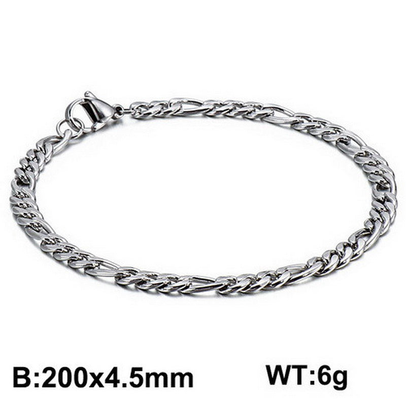 1 Piece Hip-hop Round Stainless Steel Bracelets