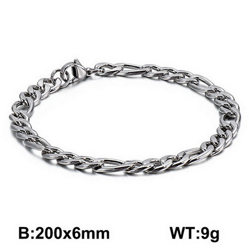 1 Piece Hip-hop Round Stainless Steel Bracelets