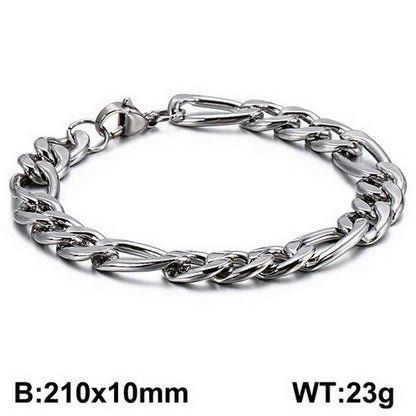 1 Piece Hip-hop Round Stainless Steel Bracelets