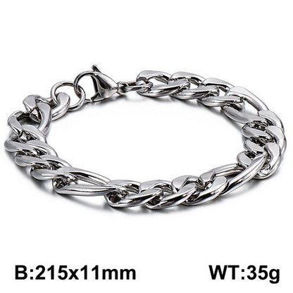 1 Piece Hip-hop Round Stainless Steel Bracelets