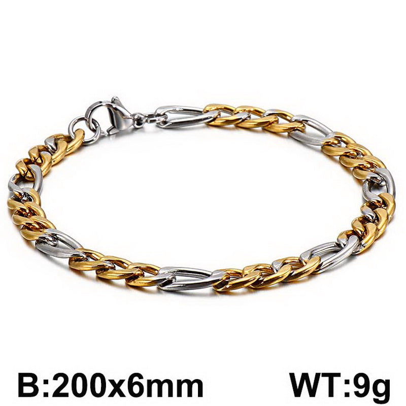 1 Piece Hip-hop Round Stainless Steel Bracelets