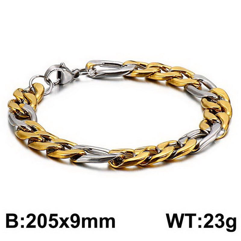 1 Piece Hip-hop Round Stainless Steel Bracelets