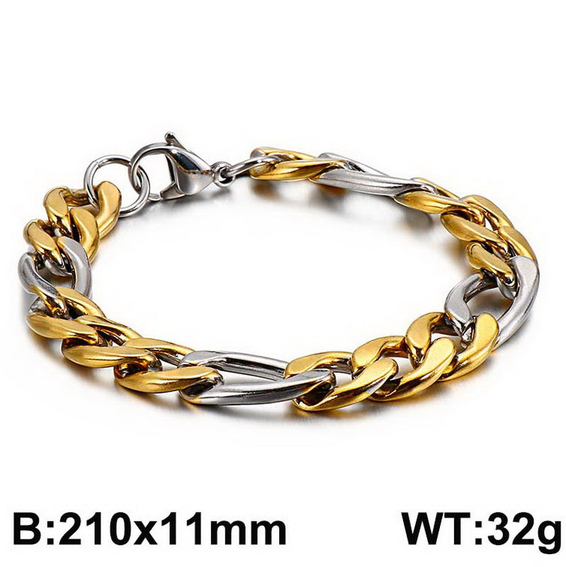 1 Piece Hip-hop Round Stainless Steel Bracelets