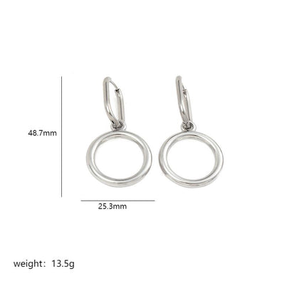 1 Pair Simple Style Geometric Polishing Plating Stainless Steel 18k Gold Plated Drop Earrings