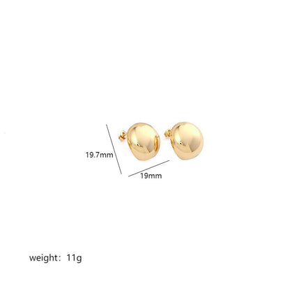 1 Pair Simple Style Commute Geometric Polishing Plating Copper 18k Gold Plated White Gold Plated Ear Studs