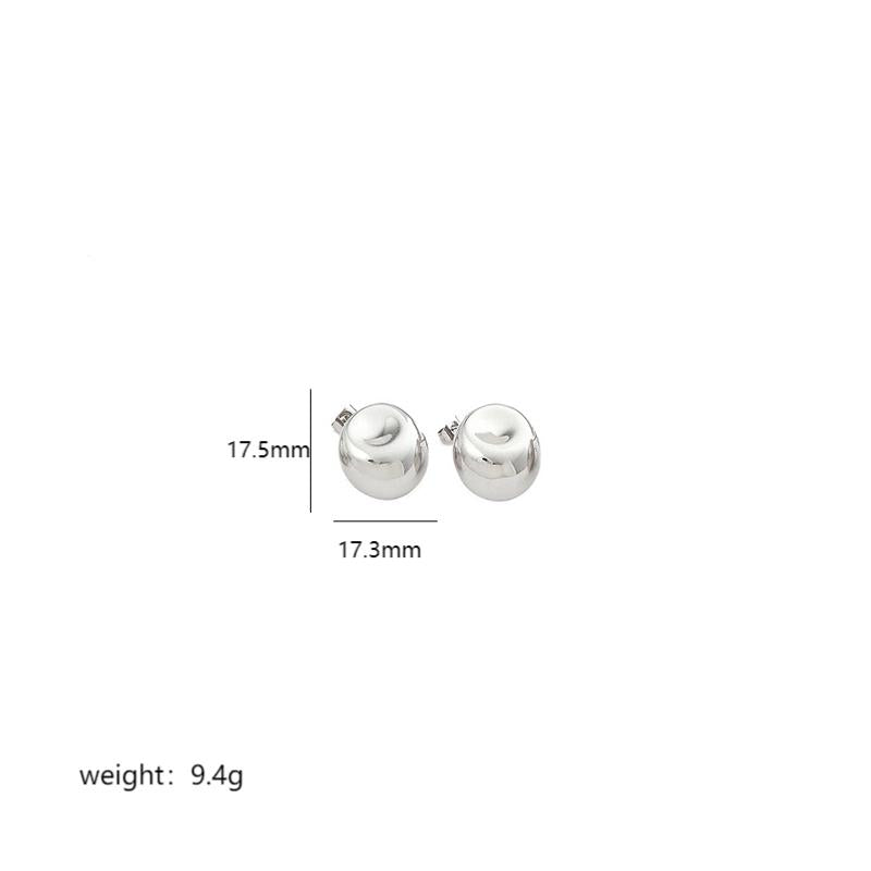 1 Pair Simple Style Commute Geometric Polishing Plating Copper 18k Gold Plated White Gold Plated Ear Studs