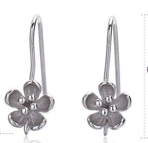 1 Pair Simple Style Flower Patchwork Sterling Silver Earrings