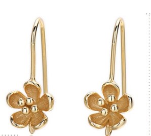 1 Pair Simple Style Flower Patchwork Sterling Silver Earrings