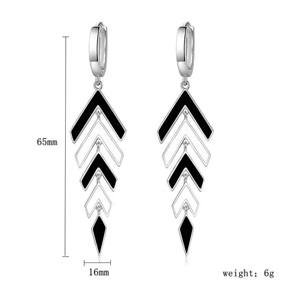 1 Pair Ig Style Tassel Plating Inlay Sterling Silver Zircon Silver Plated Drop Earrings