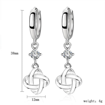 1 Pair Ig Style Tassel Plating Inlay Sterling Silver Zircon Silver Plated Drop Earrings