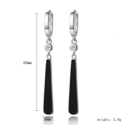 1 Pair Ig Style Tassel Plating Inlay Sterling Silver Zircon Silver Plated Drop Earrings