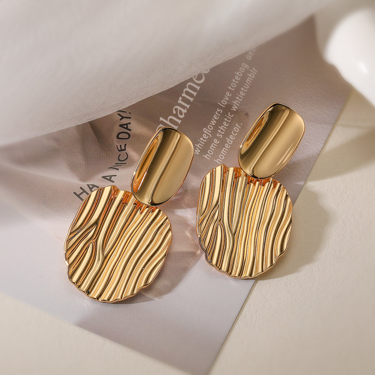 1 Pair Simple Style Geometric Plating Copper 18k Gold Plated Drop Earrings