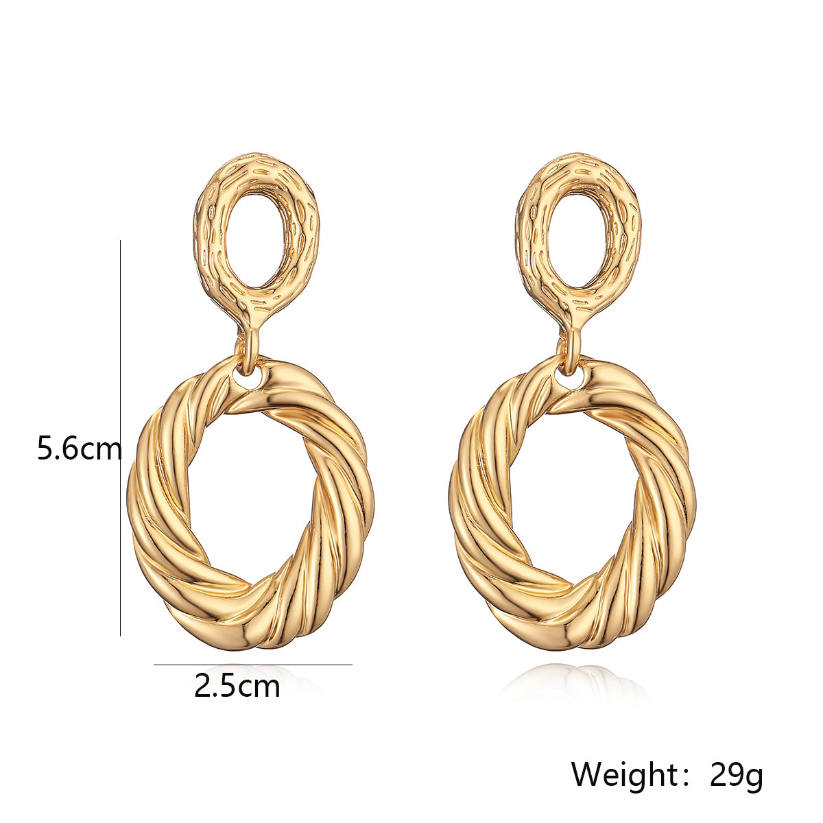 1 Pair Simple Style Geometric Plating Copper 18k Gold Plated Drop Earrings