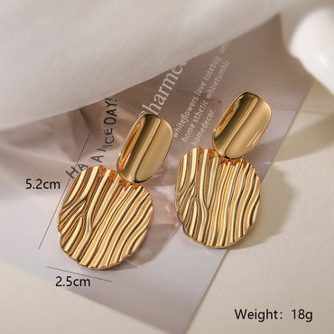 1 Pair Simple Style Geometric Plating Copper 18k Gold Plated Drop Earrings