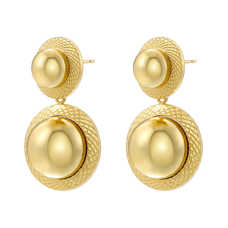 1 Pair Casual Vintage Style Simple Style Water Droplets Plating Copper 18k Gold Plated Drop Earrings