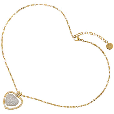Casual Elegant Heart Shape Copper Plating Inlay Zircon 18k Gold Plated Necklace