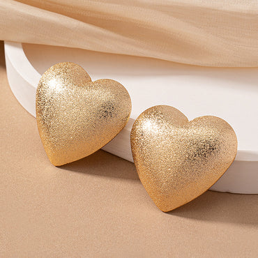 1 Pair Ig Style Exaggerated Heart Shape Plating Alloy 14k Gold Plated Ear Studs