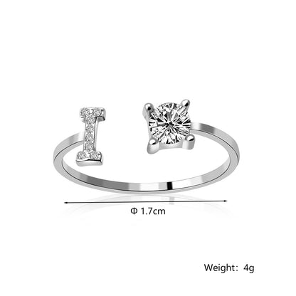 Casual Letter Alloy Inlay Rhinestones Women's Rings