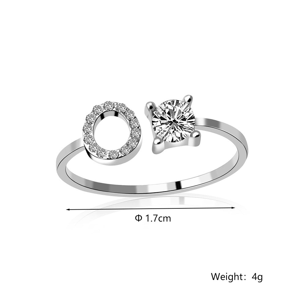 Casual Letter Alloy Inlay Rhinestones Women's Rings