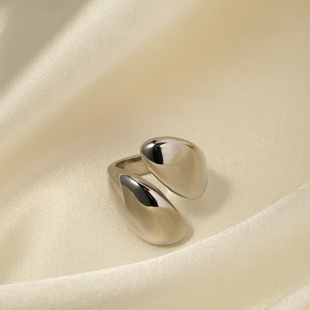 Simple Style Commute Asymmetrical Stainless Steel Asymmetrical Plating 18k Gold Plated Rings