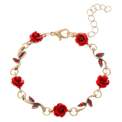 Romantic Rose Alloy Plating Women's Bracelets Earrings Necklace