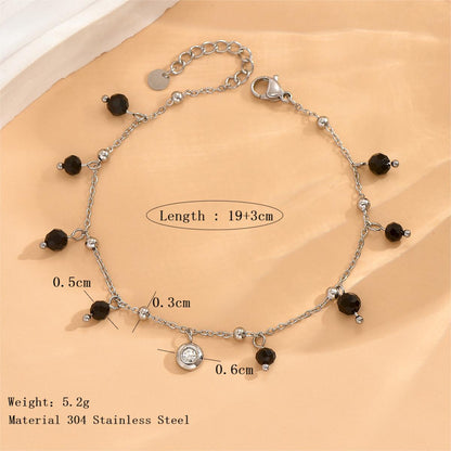 Elegant Lady Round Stainless Steel Synthetic Resin Plating 14k Gold Plated Silver Plated Bracelets