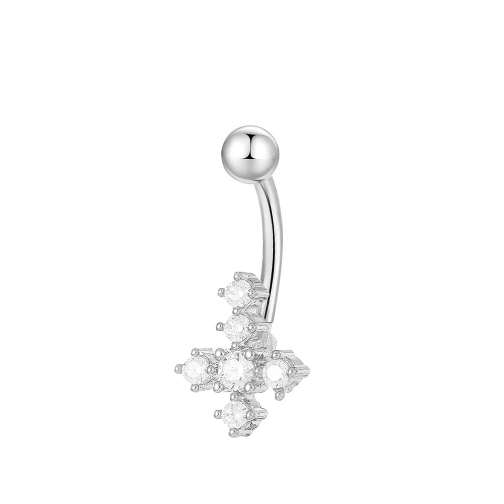 Sexy Bow Knot Copper Zircon Belly Ring In Bulk