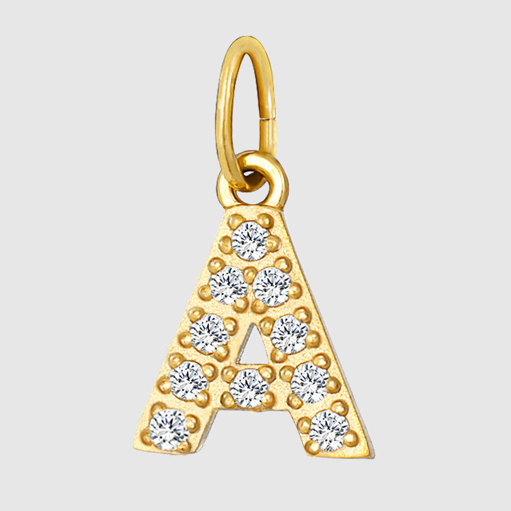 Streetwear Letter Stainless Steel Inlay Zircon Charms Jewelry Accessories