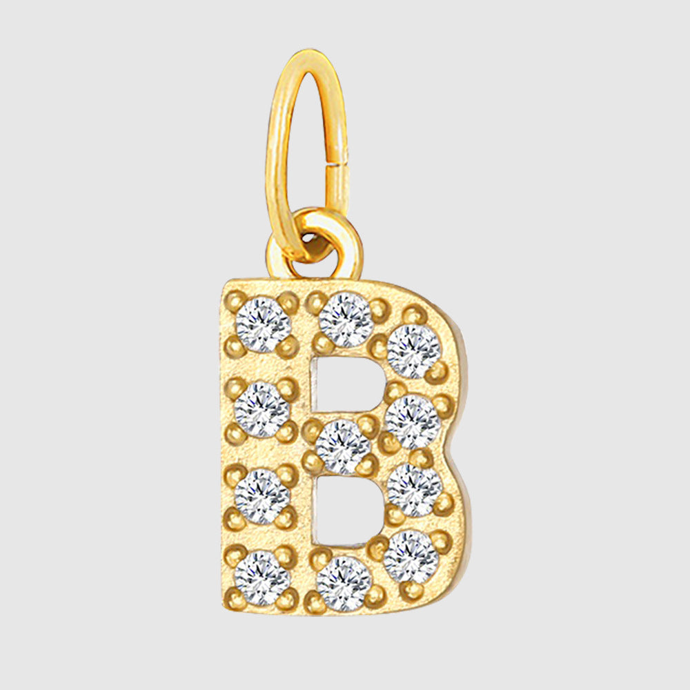 Streetwear Letter Stainless Steel Inlay Zircon Charms Jewelry Accessories