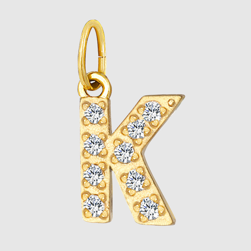 Streetwear Letter Stainless Steel Inlay Zircon Charms Jewelry Accessories