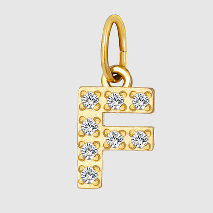 Streetwear Letter Stainless Steel Inlay Zircon Charms Jewelry Accessories