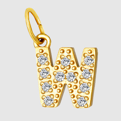 Streetwear Letter Stainless Steel Inlay Zircon Charms Jewelry Accessories