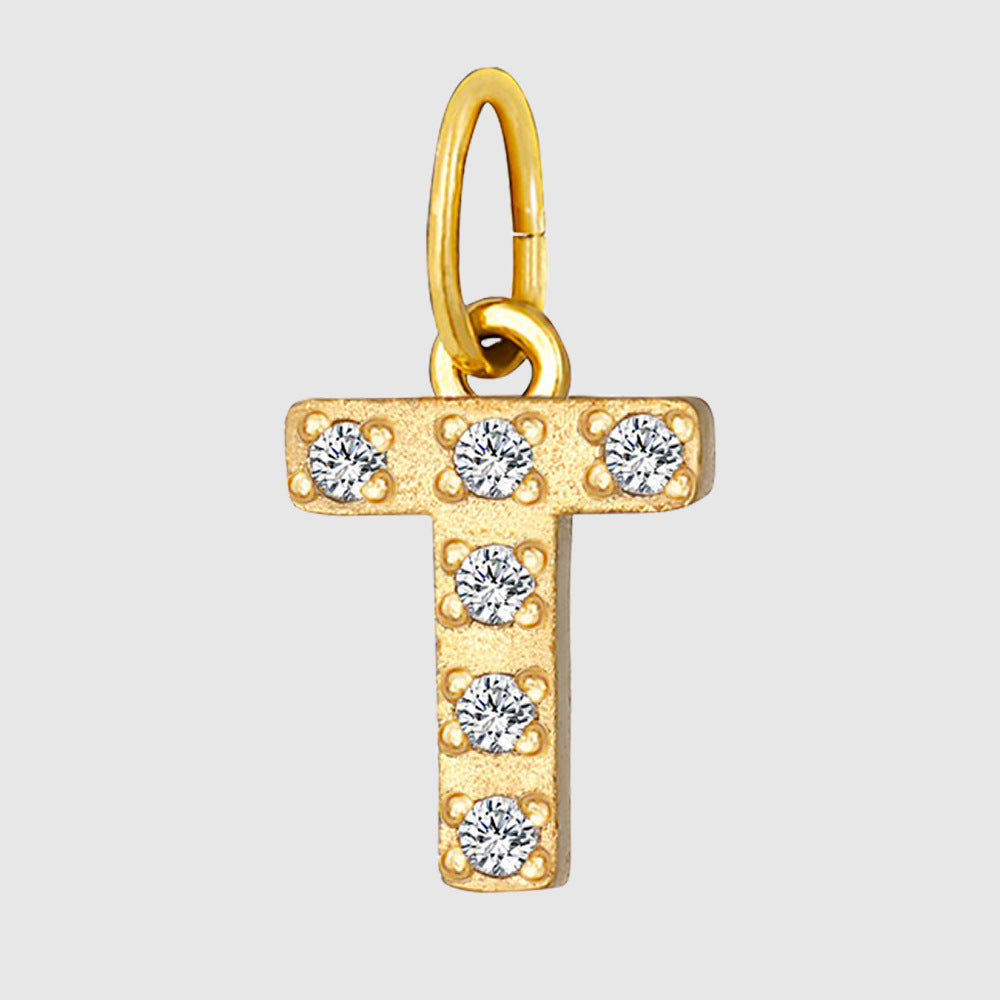 Streetwear Letter Stainless Steel Inlay Zircon Charms Jewelry Accessories