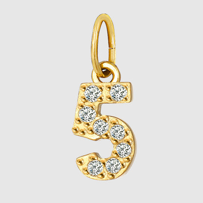 Streetwear Letter Stainless Steel Inlay Zircon Charms Jewelry Accessories