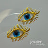 1 Pair Glam Eye Inlay Copper Resin Earrings Ear Studs