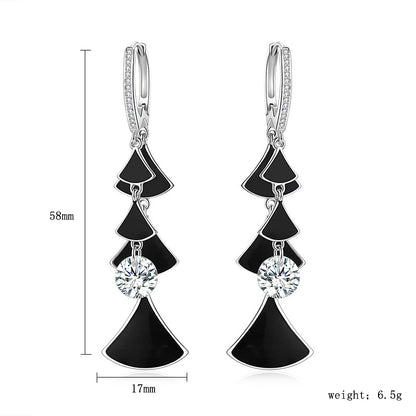 1 Pair Sweet Bow Knot Plating Inlay Sterling Silver Artificial Crystal Zircon Silver Plated Drop Earrings