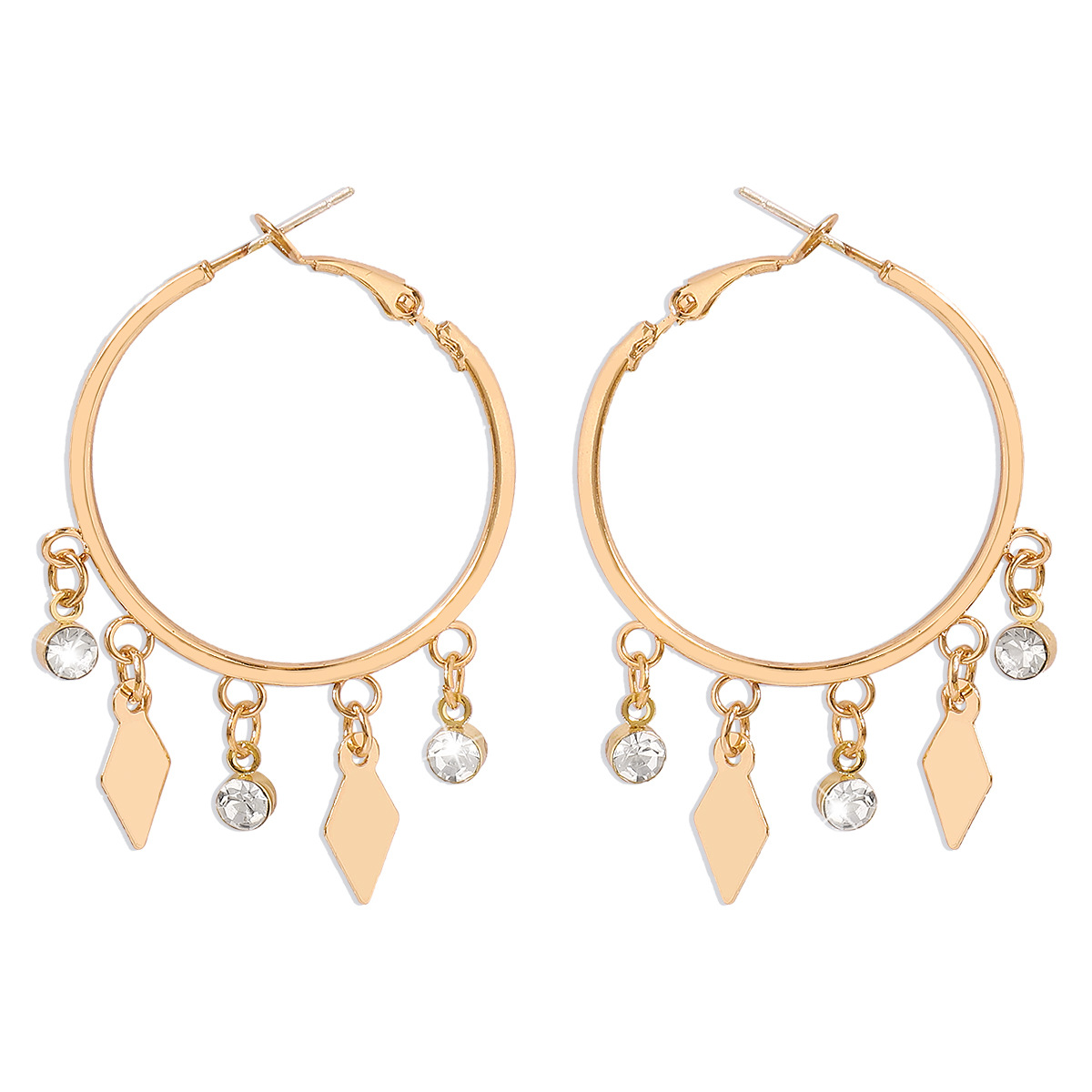 1 Pair Modern Style Simple Style Round Alloy Hoop Earrings