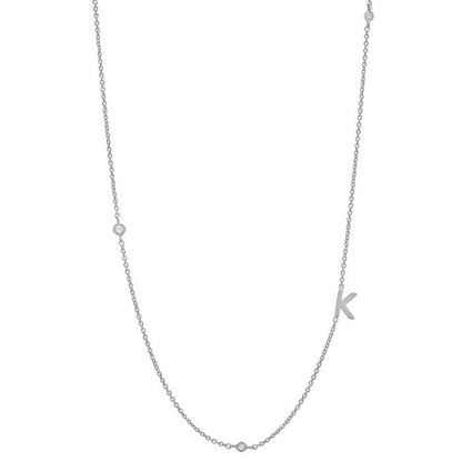 Simple Style Letter Sterling Silver Plating White Gold Plated Necklace