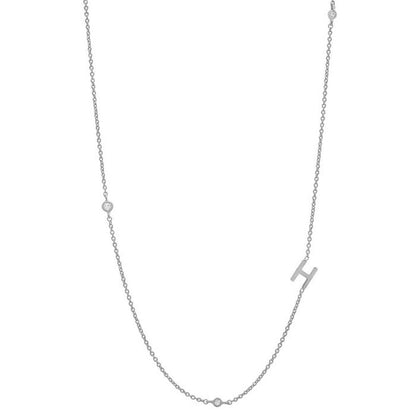 Simple Style Letter Sterling Silver Plating White Gold Plated Necklace