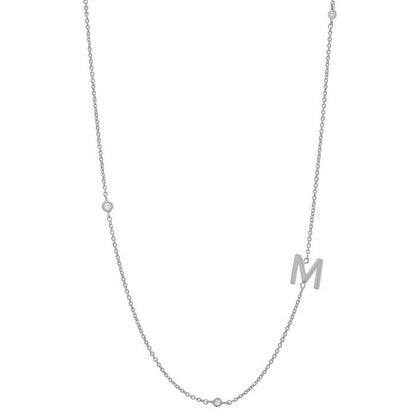 Simple Style Letter Sterling Silver Plating White Gold Plated Necklace