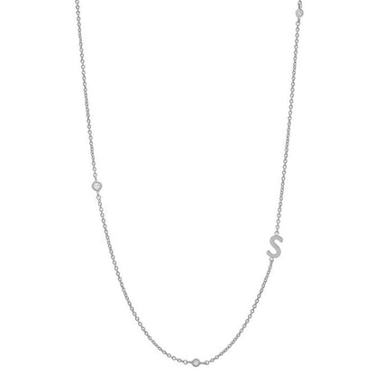 Simple Style Letter Sterling Silver Plating White Gold Plated Necklace