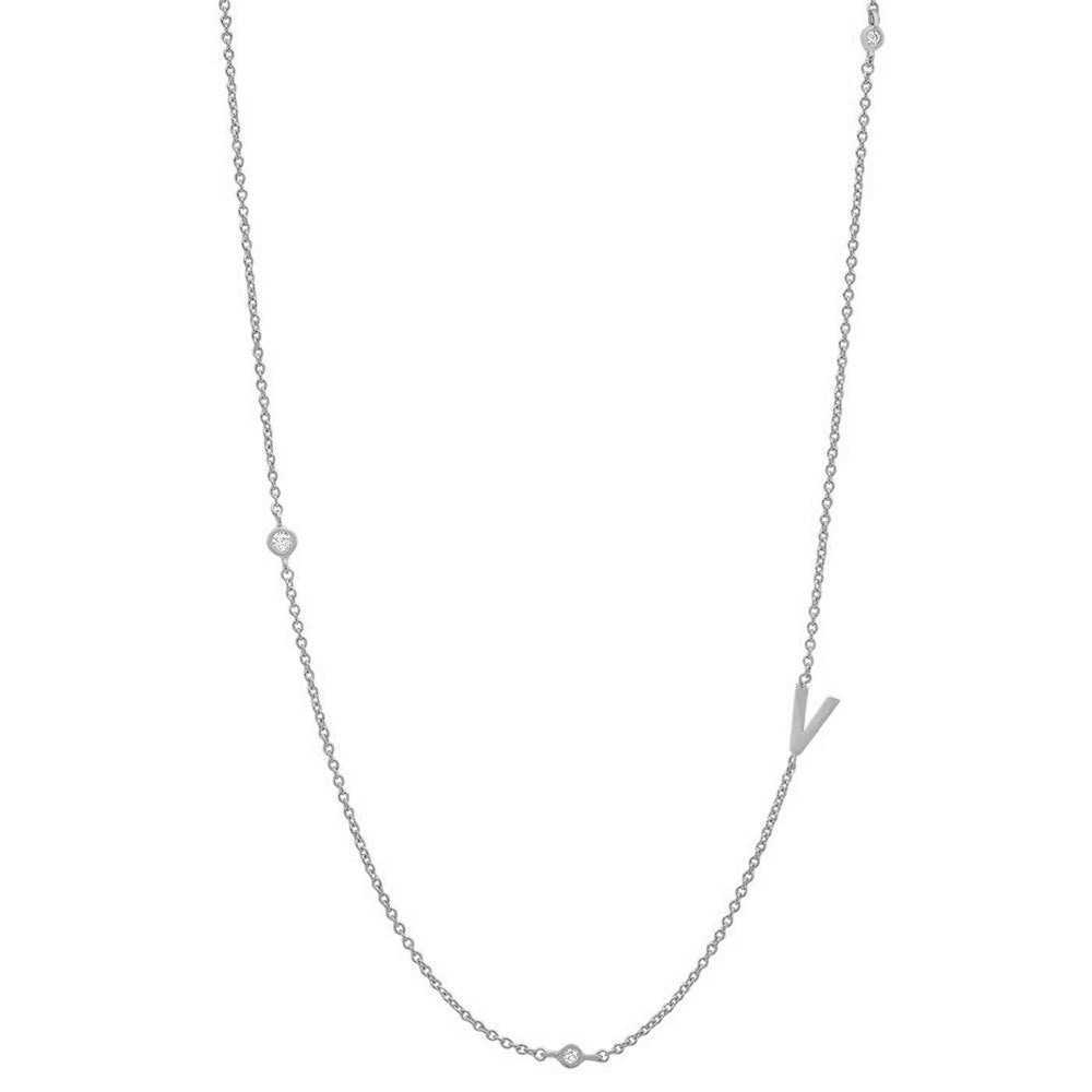 Simple Style Letter Sterling Silver Plating White Gold Plated Necklace