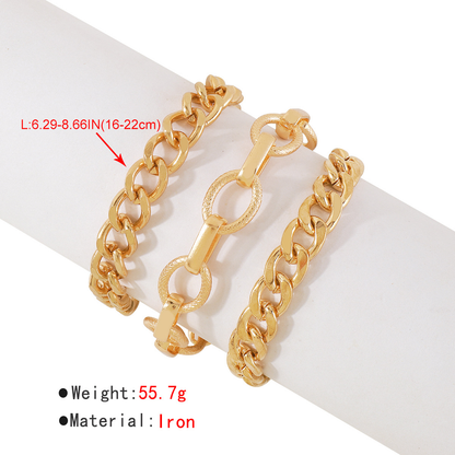 Modern Style Simple Style Solid Color Iron Wholesale Bracelets