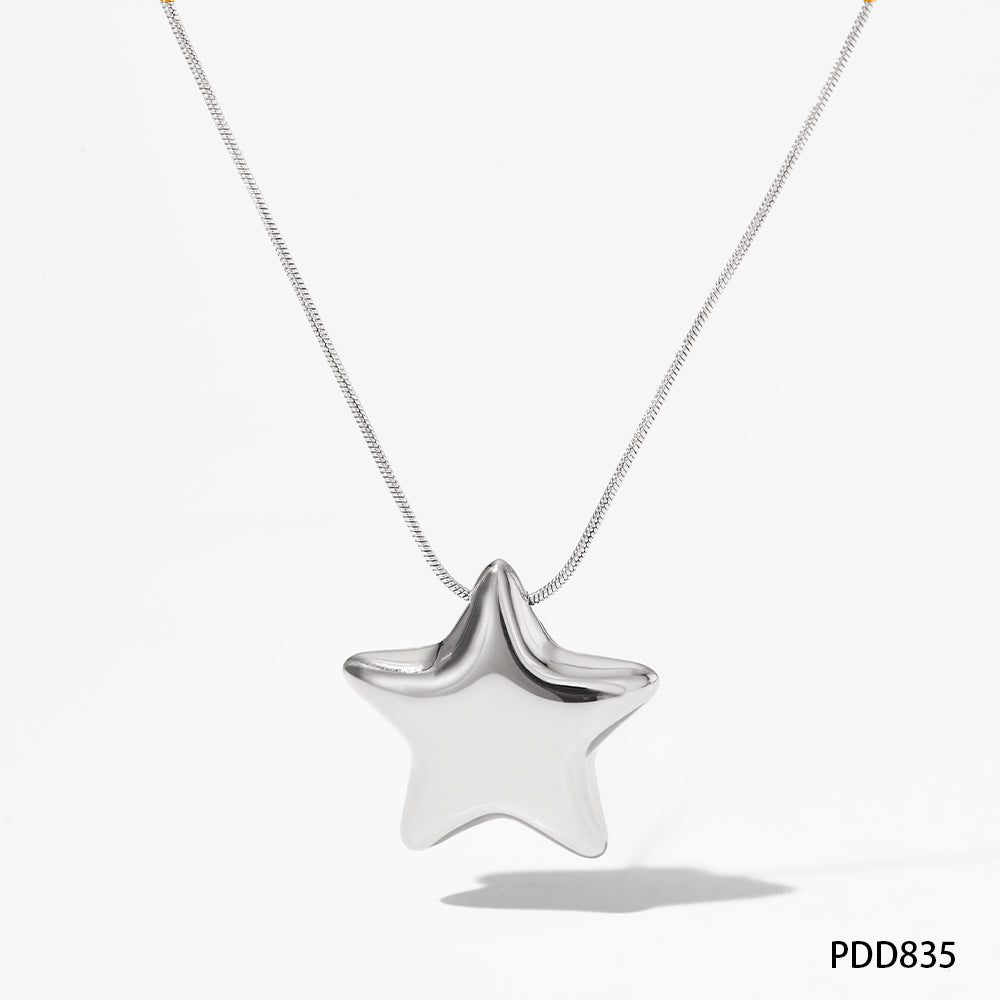 Simple Style Classic Style Star Stainless Steel Polishing Plating 14k Gold Plated White Gold Plated Gold Plated Earrings Necklace