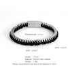 Simple Style Solid Color Stainless Steel Pu Leather Silver Plated Men'S Bracelets