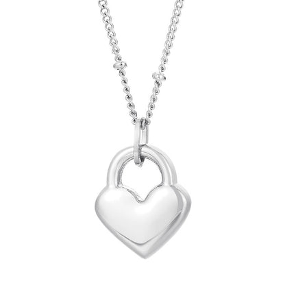 Simple Style Heart Shape Titanium Steel Inlay Resin Pendant Necklace